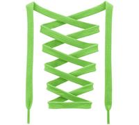 DANHUA Flat Cotton Shoelaces for Sneakers: 2 Pair Solid Athletic Shoe Laces, 25 Green, 47Inch (120CM)