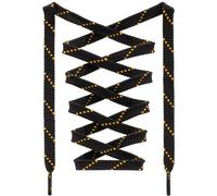 DANHUA Flat Thick Sneakers Shoelaces: 2 Pair Twill Point Athletic Shoe Laces, 14black Golden, 55.12"Inch (140CM)