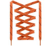 DANHUA Flat Thick Sneakers Shoelaces: 2 Pair Twill Point Athletic Shoe Laces, 19burnt Orange Black, 51"Inch (130CM)