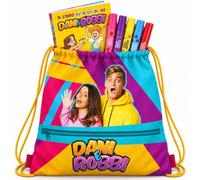 Dani e Robbi 3 Piece Bundle: Bag, Colouring Book and Markers | Bag with Laces, Colouralik, Scented Markers