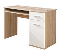 dania kids computer desk 1 door in matt white and sonoma oak