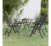 dania small round metal mesh 5 piece dining set in anthracite