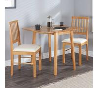 dania wooden drop leaf dining table with 2 chairs in oak