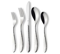 DANIALLI Hammered Silverware Set | Premium 18/10 Stainless Steel Flatware Service for 6 | Heavy-Duty & Dishwasher Safe | Built to Last (30-Piece, Marettimo Hammered)