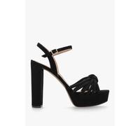 DANIEL Aknot Gold Leather Platform Heeled Sandals Size: 41, Colour: Go