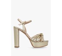 DANIEL Aknot Gold Leather Platform Heeled Sandals Size: 38, Colour: Go