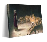 Daniel Answer to The King in The Lions Den By Briton Riviere Poster Wall Art Scroll Canvas Painting Picture Living Room Decor Home 20x30inch(50x75cm)