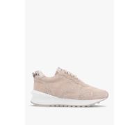 DANIEL Arabella Taupe Suede Crystal Embellished Trainers Size: 37, Col