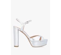 DANIEL Avernew Silver Leather Platform Heeled Sandals Size: 41, Colour