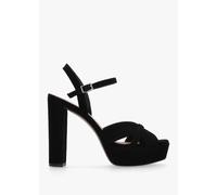 DANIEL Avery Black Suede Platform Heeled Sandals Size: 40, Colour: Bla