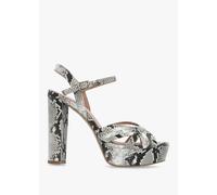 DANIEL Avery Grey Reptile Leather Heeled Sandals Size: 39, Colour: Bei