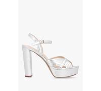 DANIEL Avery Silver Platform Heeled Sandals Size: 38, Colour: Silver L