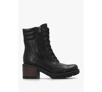 DANIEL Carola Black Leather Lace Up Block Heel Ankle Boots Size: 39, C
