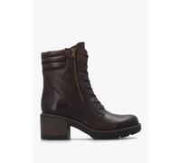 DANIEL Carola Brown Leather Lace Up Block Heel Ankle Boots Size: 39, C