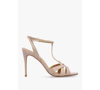 DANIEL Civil Nude Patent Leather T Bar Stiletto Heel Sandals Size: 36,
