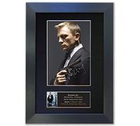 Daniel Craig 007 James Bond Signed Reproduction Autograph Mounted Photo Print A4 Black Frame #26