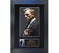 DANIEL CRAIG James Bond 007 Signed Autograph Mounted Photo Reproduction PRINT A4 Very Rare (297 x 210mm) #26 (Black Frame)