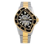 DANIEL&DOUGLAS BROKEN MARINE WATCH DD8811 Automatic Hand Winding Mechanical Skeleton Men's Watch, two-tone black, Bracelet Type