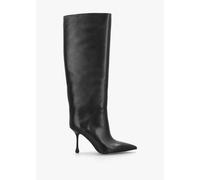 DANIEL Elodie Black Leather Sculped Heel Knee Boots Size: 38, Colour: