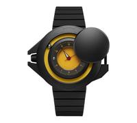 Daniel Gorman Magnetic Ball Watch with Rolling Ball Track 360 Rotating Cover Lanyard Compatible Spaceship Pendant Pocket Watch for Men Japanese Quartz Luminous 3ATM Waterproof Reloj 0133, yellow