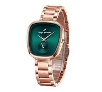 Daniel Hechter Madeleine Collection Luxury Watch for Women - Oval Shaped Gloss dial with sub Second and Stainless Steel Strap, Green, Dress