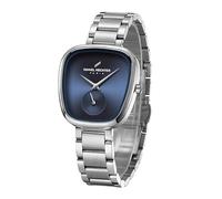 Daniel Hechter Madeleine Collection Luxury Watch for Women - Oval Shaped Gloss dial with sub Second and Stainless Steel Strap, Blue, Dress
