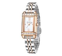 Daniel Hechter Paris Louvre Collection Women's Square Dial Roman Index Watch with Stainless Steel Bracelet DHW2006, White, Classic