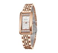Daniel Hechter Paris Solferino Collection Stylish Analog Watch for Women with Rectangular Dial, Roman Accents and Stainless Steel Strap, white, luxury