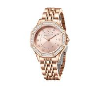 Daniel Hechter Paris Vendome Collection Analog Watch for Women with Crystal Studded Bezel, Crystal Accents and Stainless Steel Strap, rose Gold, Minimalist