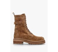DANIEL Idris Tan Suede Ankle Strap Biker Boots Size: 36, Colour: Tan S