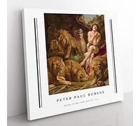 Daniel In The Lions' Den By Peter Paul Rubens Exhibition Museum Classic Painting Canvas Wall Art Print Ready to Hang, Framed Picture for Living Room Bedroom Home Décor, 50x50 cm (20x20 Inch)