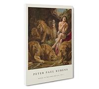 Daniel in The Lions' Den Peter Paul Rubens Canvas Print | Gallery Wrapped 30mm Frame Wall Art | 30x20 inches | Ready to Hang | Contemporary Animal Picture | Living Room Bedroom Lounge Office