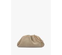 DANIEL Inrouche Beige Suede Ruched Clutch Bag Size: One Size, Colour: