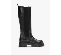 DANIEL Issa Black Leather Knee High Chelsea Boots Size: 36, Colour: Bl