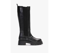 DANIEL Issa Black Leather Knee High Chelsea Boots Size: 37, Colour: Bl