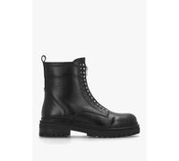 DANIEL Istuds Black Leather Zip Front Ankle Boots Size: 35, Colour: Bl