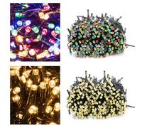 Daniel James 100 LED Christmas Tree Fairy Lights - 100 Warm White String Lights with 8 Light Modes & Auto Timer - IP44 Mains Powered Waterproof Rope Lights for Indoor & Outdoor - Warm White, 9.95m