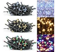Daniel James 400 LED Christmas Tree Fairy Lights - 400 Multi Coloured LED String Lights with 8 Modes & Timer - IP44 Battery Operated Rope Lights for Indoor & Outdoor with Memory - Multi, 40.9m