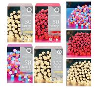 Daniel James 50 Berry Frosted LED Fairy Lights - Warm White LED String Lights for Indoor & Outdoor - Waterproof IP44 Battery Operated Christmas Lights: Warm White