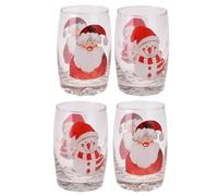 Daniel James Christmas Drinking Glasses - Set of Novelty Glass Tumblers for Adults & Kids Cold Drinks - Festive Glass Drinking Cups for Home, Kitchen, Xmas Party & Table Décor - Set of 4, 300ml