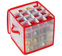 DANIEL JAMES Housewares Christmas Tree Baubles Xmas Storage Box Ornament 64 Decoration Holder Zipped Bag
