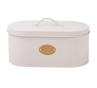 DANIEL JAMES Housewares Kitchen Bread Bin with Lid, Large Kitchen Food Storage Container with Lid, Cream Colour Metal Bread Tin, Bagel Bin Loaf Storage - Cream