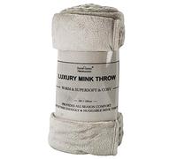 DANIEL JAMES Housewares Soft Mink Throw Over Bed Faux Cuddle Luxury Fur Fleece Bedding Sofa Warm Blanket (Mink, King)