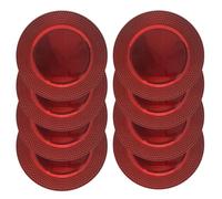 Daniel James Metallic Charger Plates - 33cm Round Reusable Dining Table Setting Plates for Christmas Party, Celebration, Weddings & Table Décor Placemat - Red Diamond, Pack of 8