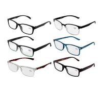 DANIEL JAMES Reading Glasses - 6-Pack Lightweight Reading Glasses for Men and Women with Spring Hinges - Strength: +2.50