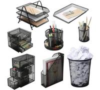 Daniel James Rotating Stationary Pot - Mesh Desk Tidy Stationary Holder Desktop Organiser for Home, Office & School - Black