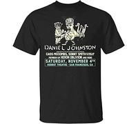 Daniel Johnston at The Herbst Theater T-Shirt Men Black Vintage Black Cotton Tee Black(Large)