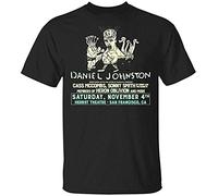 Daniel Johnston at The Herbst Theater T-Shirt Men Black Vintage Black Cotton Tee(XX-Large)