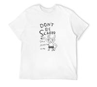 Daniel Johnston Don't Be Scared T-Shirt Graphic Printed Top Tee for Men Size M White