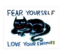 Daniel Johnston Fear Yourself Print (40cm x 30cm) (White/Black/Blue)